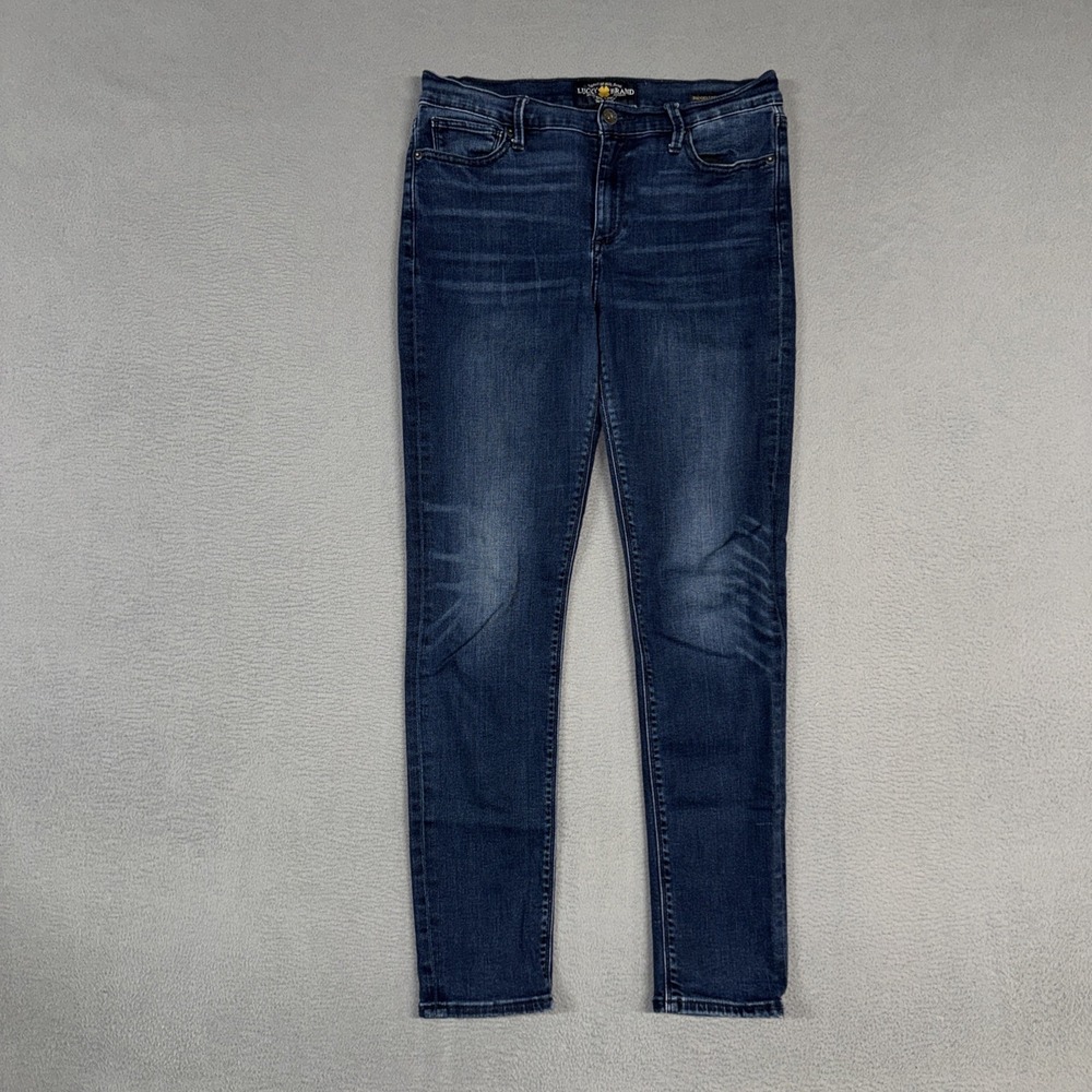 Lucky Brand Jeans Womens 10 Blue Brooke Legging Jean Distressed Stretch Denim